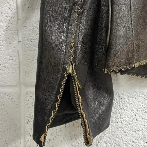 Vintage Mertillo Brown Leather Jacket (L)